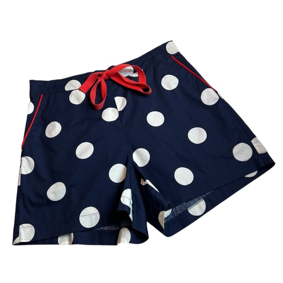 Boden Navy Blue & White Polka Dot Cotton Shorts - Picture 3 of 10